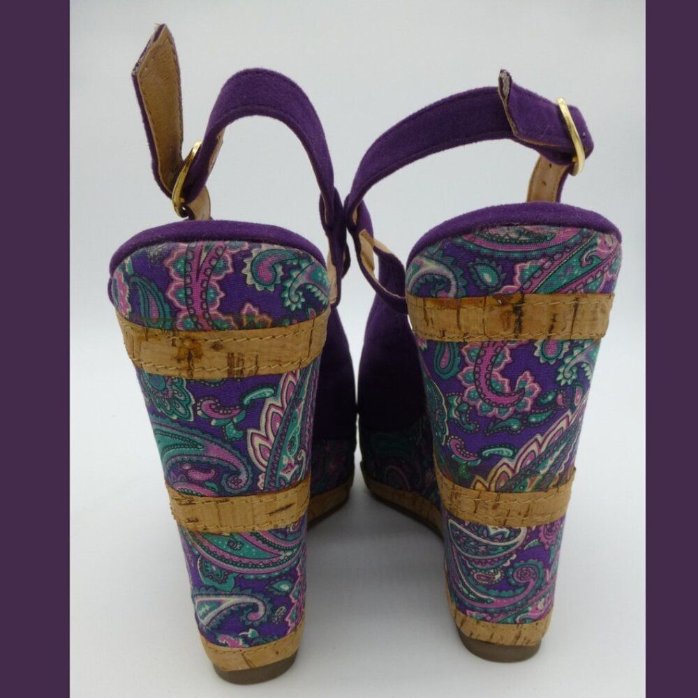 NIB - Very Volatile Hendrix Wedge Corkscrew-Blend Slingback Sandals - Picture 8 of 12